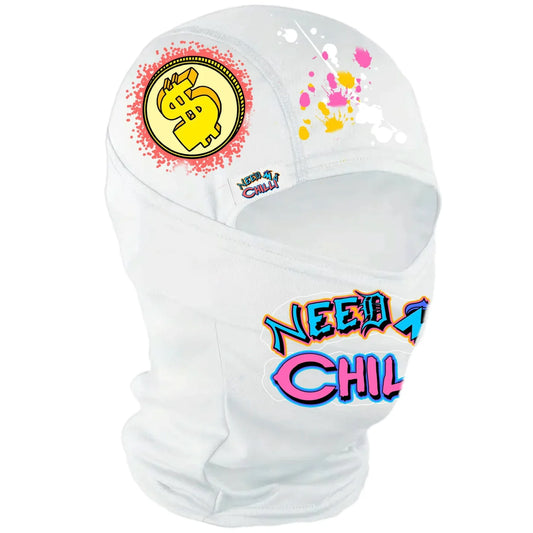 “ BILLIONAIRE BOY “ WHITE SKI MASK WITH PAINT SPLAT