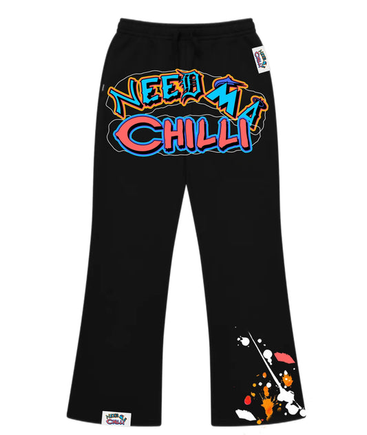 “ Billionaire Boy “ Black SweatPants With Paint Splat